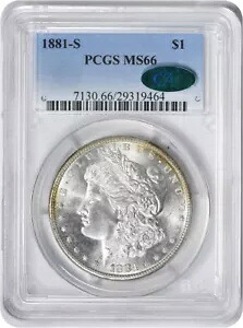 1881-S モーガン シルバー ダラー MS66 PCGS (CAC)|WORLD RESOURCE【KING店】