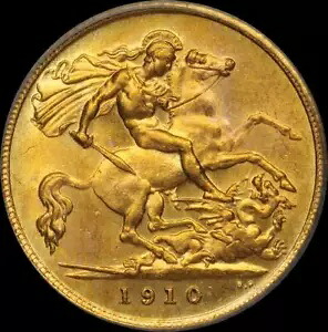 1910 シドニー エドワード VII ハーフ ソブリン PCGS AU58
