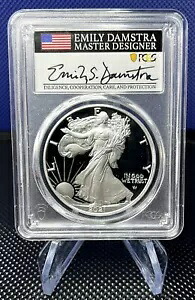 2021 W プルーフ シルバー イーグル T-2 PF 70 DCAM PCGS アドバンス リリース エミリー ダムストラ