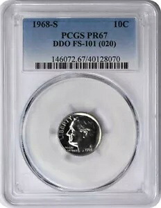 1968-S ルーズベルト ダイム DDR FS-101 PR67 PCGS|WORLD RESOURCE【KING店】