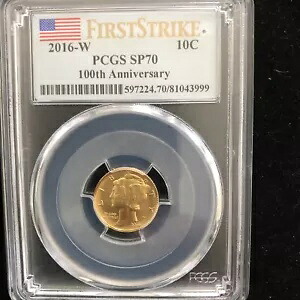 2016 W マーキュリー ゴールド ダイム 10? - PCGS SP70 - ファースト ストライク 100 周年記念｜WORLD RESOURCE【KING店】