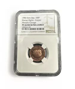 1983 ドミニカ共和国 100 ペソ。人権。ミラバル姉妹。 NGC PF66RD。 223,300円