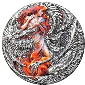Dragonology ? フレイミング ワイバーン シルバー コイン 2 オンス 2023 By Bullion Club