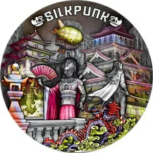 2022 $5 ニウエ 暗闇で光る SILKPUNK パンク ユニバース 2 オンス シルバー コイン。