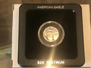 1998 $25 プラチナ 自由の女神 アメリカン イーグル 0.9995 1/4 オンス 未流通