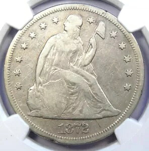 1872 シーテッド リバティ シルバー ドル 1 ドル - 認定 NGC VF ディテール - 希少な初期コイン｜WORLD RESOURCE【KING店】 214,500円