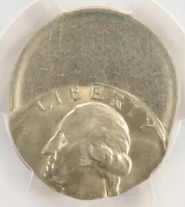 (1932-1964-D) 25C シルバー ワシントン クォーター ストラク 50% オフセンター PCGS MS63|WORLD RESOURCE【KING店】