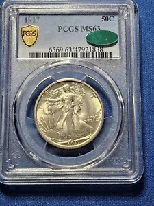 1917 ウォーキング リバティ ハーフダラー、PCGS MS63 CAC ......見事な、白いコイン! 223,300円