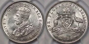 PCGS グレード MS61 オーストラリア 1927 フロリン ジョージ 5 世 未流通銀貨|WORLD RESOURCE【KING店】