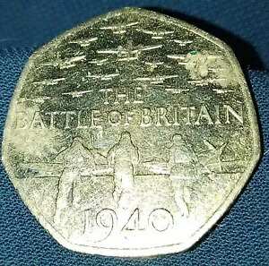 50 ペンス コイン バトル オブ ブリテン 1940 スピットファイア ボンバー ザ フュー 2015 流通レア