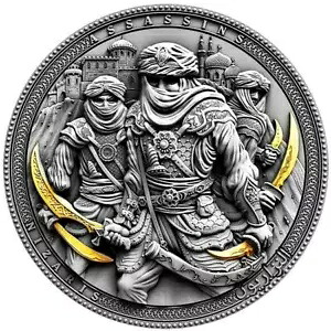 2019 ニウエ NIZARIS シリーズ ASSASSINS 2oz アンティーク仕上げ シルバー コイン