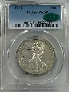 レア ローボール プルーフ 1942 ウォーキング リバティ ハーフダラー PCGS PR50 CAC。 #5
