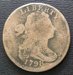 1798 ドレープ バスト ラージ セント - 米国 - 0.01 米国 1 ペニー 1C - ロー ミント