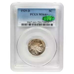 1929-D バッファロー ニッケル、5C PCGS MS 64 +、トーニング|WORLD RESOURCE【KING店】