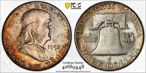 1952-P フランクリン シルバー ハーフダラー 50C PCGS MS 66+ フル ベル ライン ライン (FBL)