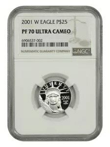 2001-W $25 自由の女神 NGC PR70DCAM - $25 プラチナ イーグルス