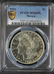 1921年 (P) PCGS モルガン シルバー ダラー MS63PL プルーフライク MS-63