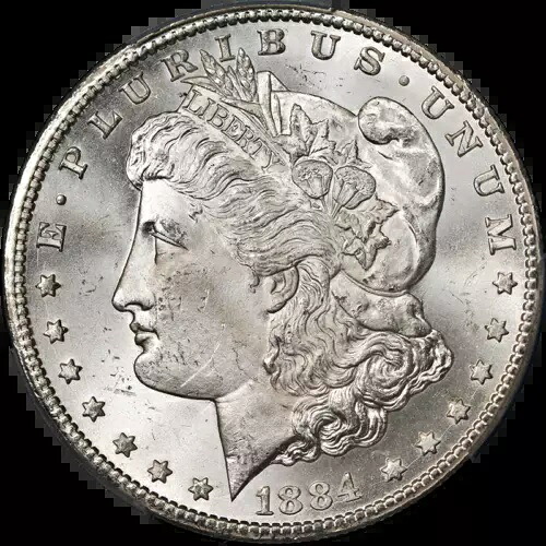 1884-CC モーガン シルバー ダラー PCGS MS65 ブラスト ホワイト スーパーブ アイ アピール