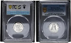 10 フェニヒ 1920 ファンク-457.8 ルドルシュタット - シルバーのサンプル - PCGS SP66 114945