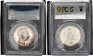 プロイセン 3 マーク 1912-A ヴィルヘルム 2 世。 PCGS PR64 ポリッシュプレート 116165