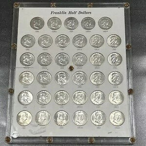 1948-1963 コンプリート 35 コイン フランクリン シルバー ハーフダラー セット キャピタル ホルダー