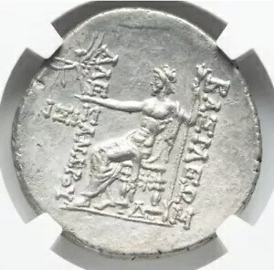 アレクサンダー 2 世ザビナス、紀元前 128 ～ 122 年、セレウコス朝テトラドラクマコイン、NGC Ch XF