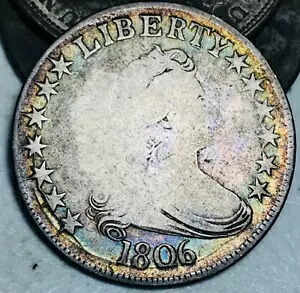 1806 ドレープ バスト ハーフ ダラー 50C Ungraded Choice 米国銀貨 CC23491