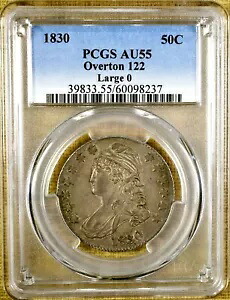 1830 O-122 ラージ 0 PCGS AU55 バスト ハーフダラー
