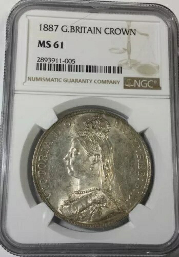 1887 GT ブリテン ジュビリー クラウン ベター グレード NGC グレード MS61 ニース オリジナル コイン