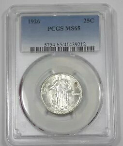 1926 スタンディング リバティ シルバー クォーター認定 PCGS MS 65