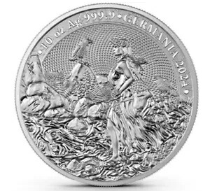 2024 10 オンス ゲルマニア銀貨 (BU) カプセルとコア 500 の低造幣