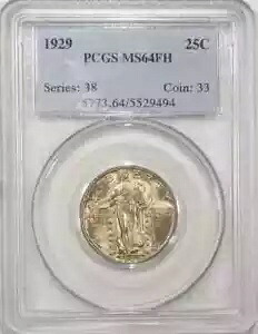 1929 P スタンディング リバティ クォーター PCGS MS-64 FH