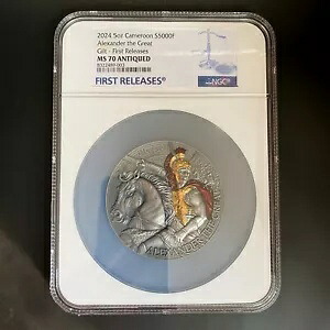 2024年 カメルーン代表 5オンス アンティーク「アレキサンダー・ザ・グレート」ゴールド金箔＆カラー