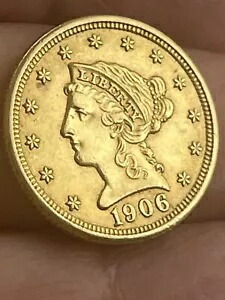 1906 クォーター イーグル、2.5 ドルのリバティ金貨硬貨・コイン