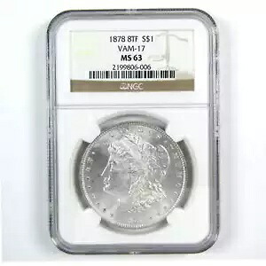 1878 8TF VAM-17 モルガン ドル MS 63 NGC シルバー 1 ドル コイン SKU:CPC7302