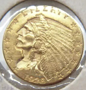 1928P $2.5 ゴールド インディアン ヘッド クォーター イーグル コイン AU/BU c2055