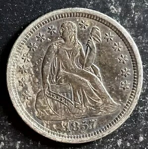 1857-O シーテッド リバティ ダイム 10c レア オールド シルバー コレクション グレート コイン e703