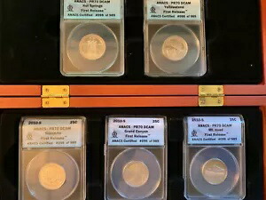 2010年代 アメリカ ザ・ビューティフル・クォーターズ 5コインセット ANACS PR70 DCAM 初版