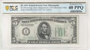 $5 1934 FRN、神父。 1956-Im レア ミネアポリス ミュール =2 既知= PCGS-B EF 40PPQ｜WORLD RESOURCE【KING店】