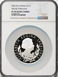 イギリス 2022 QE II 記念 ?10 スーパーブ 5 オンス コイン、NGC 認定 PF70 UC｜WORLD RESOURCE【KING店】