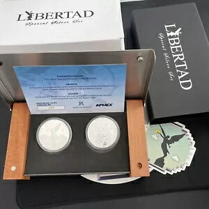 2021 メキシコ リベルタード 1 オンス シルバー PF & リバース プルーフ 2 コイン セット スポット オン プルーフ