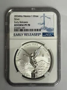 2024 メキシコ 1 オンス シルバー リベルタ リバース プルーフ PF-70 NGC ER ロー ポップ｜WORLD RESOURCE【KING店】