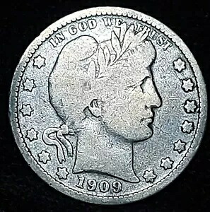 1909-O リバティ バーバー クォーター コイン ~ 希少な日付 ~ (712,000) ~ F｜WORLD RESOURCE【KING店】