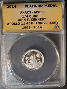 プラチナ 1/4 オンス JFK アポロ 11 号 コメム メダル ジョン F ケネディ ANACS MS69 - トップ ポップ??｜WORLD RESOURCE【KING店】