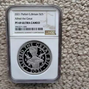 英国王立造幣局 2021 アルフレッド大王 1.8オンス ピエフォール プルーフ銀貨｜WORLD RESOURCE【KING店】