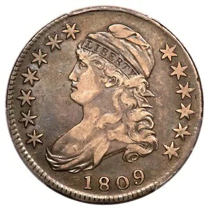 1809 O-115 50C キャップドバスト ハーフダラー PCGS VF25｜WORLD RESOURCE【KING店】