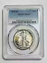 1936年 D ウォーキング リバティ ハーフダラー PCGS MS-65