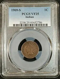 1909-S インディアン ヘッド セント PCGS VF25 2238.25/41652786 絶妙なコイン レア キー｜WORLD RESOURCE【KING店】