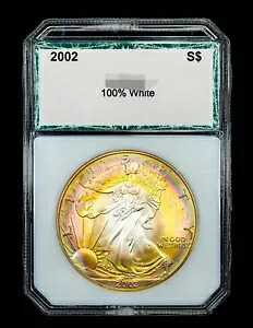 2002 アメリカン シルバー イーグル ASE レインボー トーン カラー両面ターゲット トーニング｜WORLD RESOURCE【KING店】