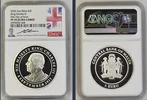 2022 マルタ S3 ユーロ 2 オンス キング チャールズ 3 世 NGC PF70 初日発行 ジョディ クラーク サイン入り｜WORLD RESOURCE【KING店】 237,050円